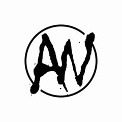Grunge style of AN initial letter vector logo template