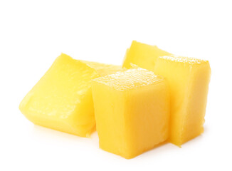 Sweet cut mango on white background