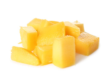 Sweet cut mango on white background