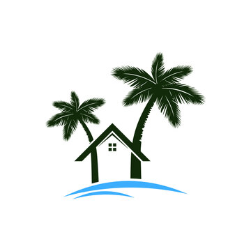 beach resort logo design creative logo idea 