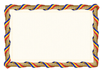 Horizontal  frame and border with Andorra flag