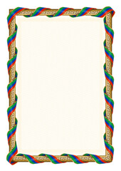 Vertical  frame and border with Dagestan flag
