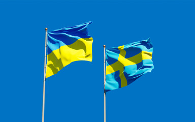 Flags of Swedenraine and Sweden.