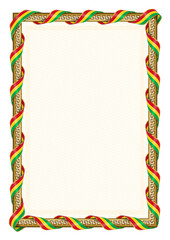 Vertical  frame and border with Guyana flag