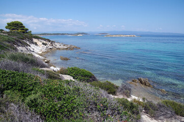 beautiful blue sea in Sithonia, Greece