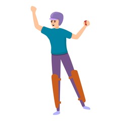 Cricket winner icon. Cartoon of cricket winner vector icon for web design isolated on white background