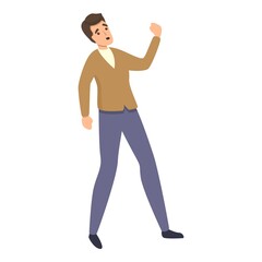 Scared businessman icon. Cartoon of scared businessman vector icon for web design isolated on white background