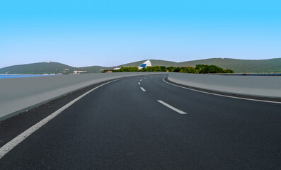 Road ground and sky cloud landscape
