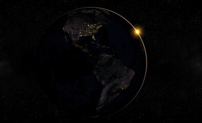 Fototapeta na wymiar Planet Earth as seen from space, 3D illustration