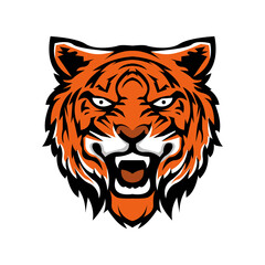 Tiger head vector illustration for t-shirt design, logo, icon, image, simple background