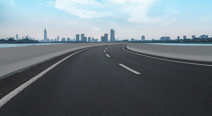 Roads and architectural landscape of modern Chinese cities.