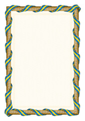 Vertical  frame and border with Sweden flag