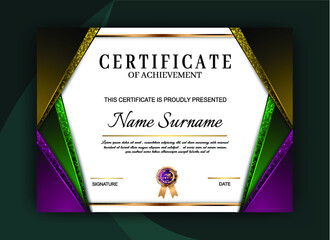 Modern certificate template, Certificate design of achievements. 