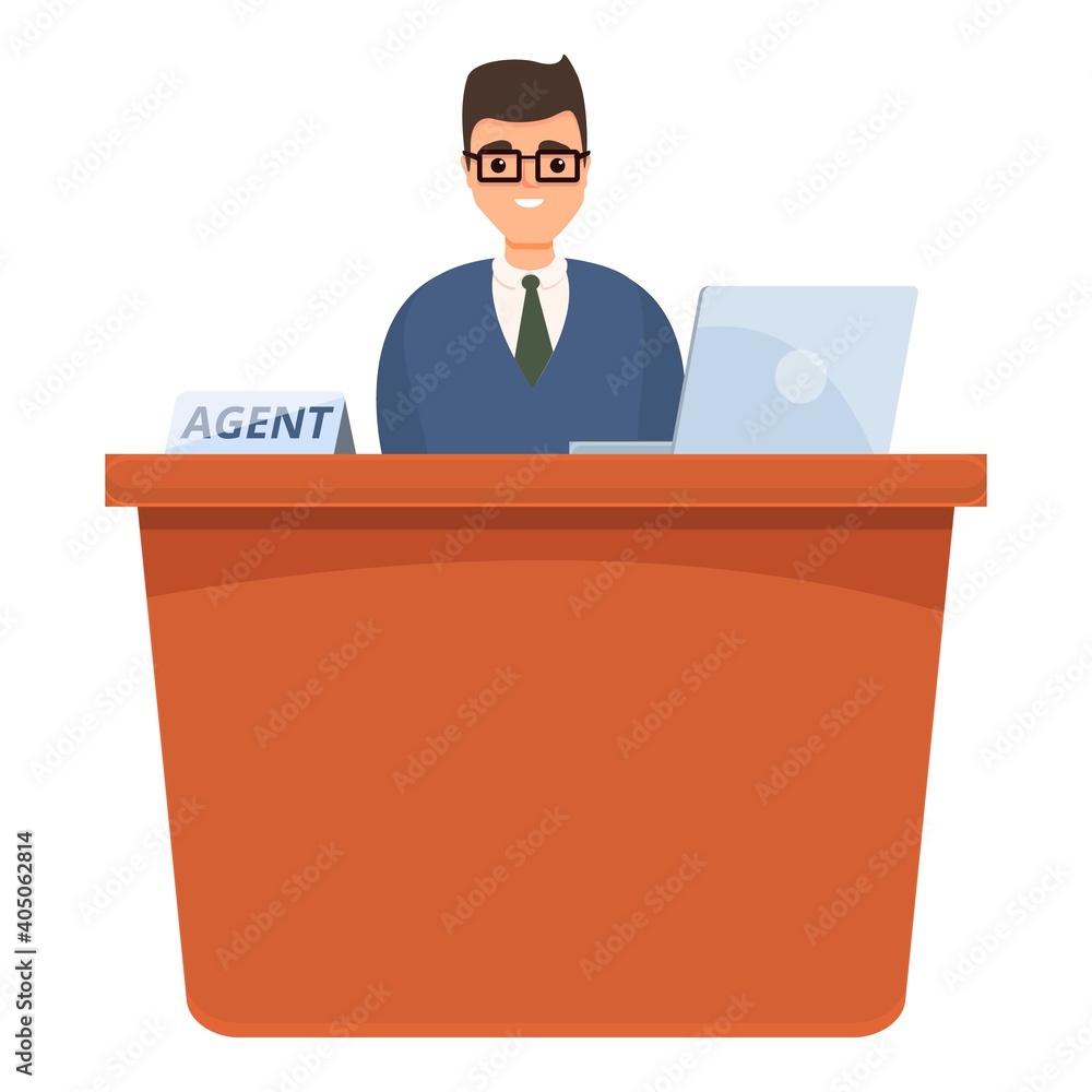 Aufkleber desktop agent icon. cartoon of desktop agent vector icon for web design isolated on white background