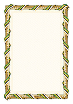 Vertical  Frame And Border With Dominica Flag