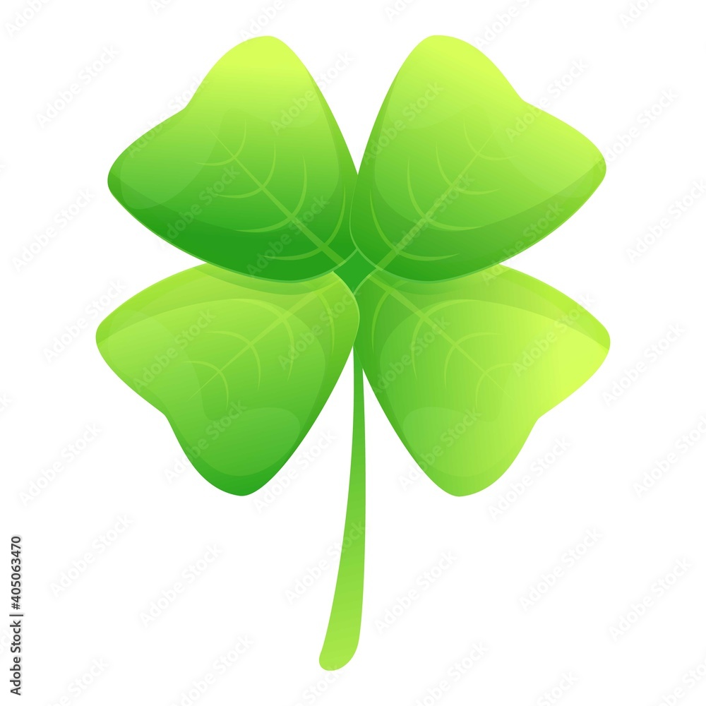 Poster clover four icon. cartoon of clover four vector icon for web design isolated on white background