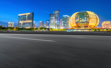 Roads and architectural landscape of modern Chinese cities.