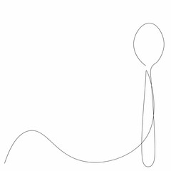 Spoon drawing on white background, vector illustration