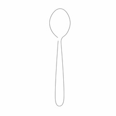 Spoon drawing on white background, vector illustration