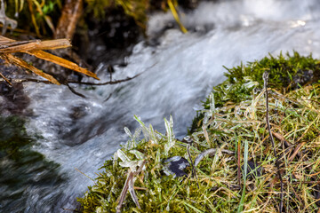 eau, gel, ruisseau, environnement, planète, climat, vert, ecologie, froid, neige