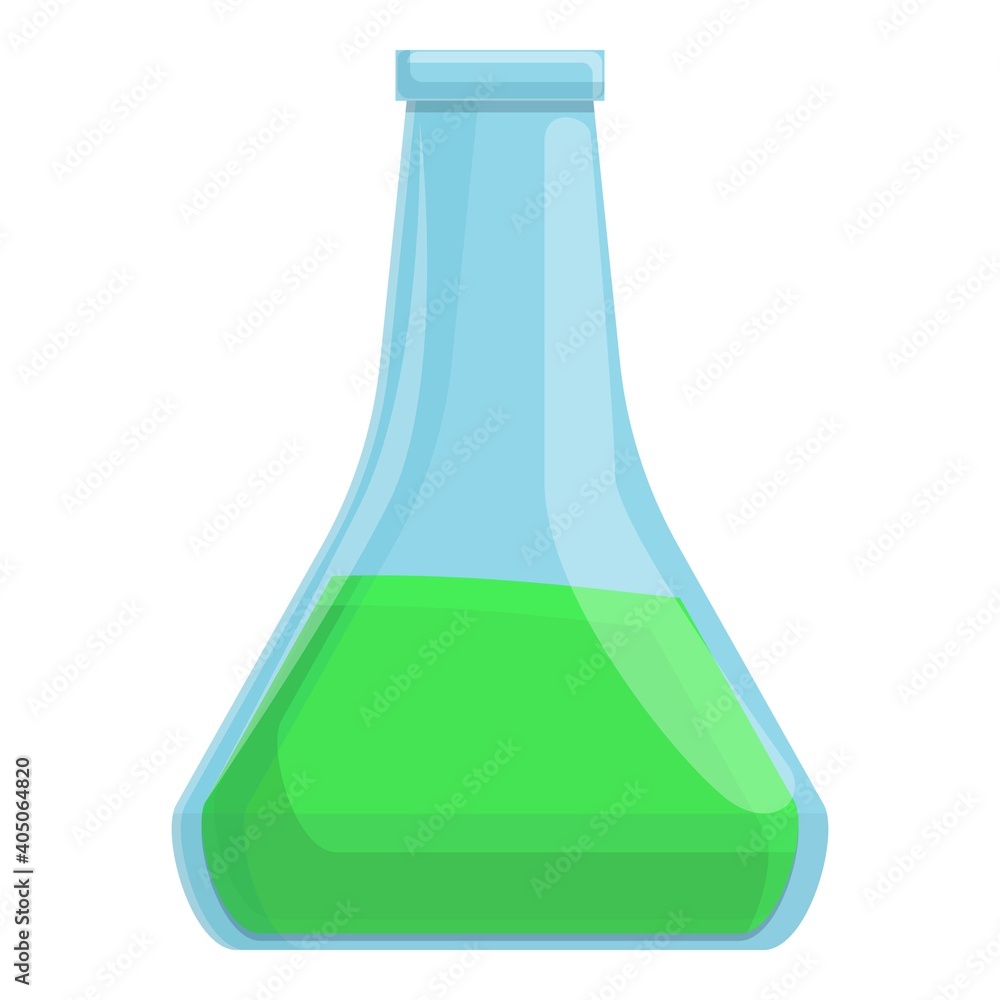 Poster chemical flask icon. cartoon of chemical flask vector icon for web design isolated on white backgrou