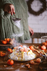 Clementine curd pavlova.style vintage