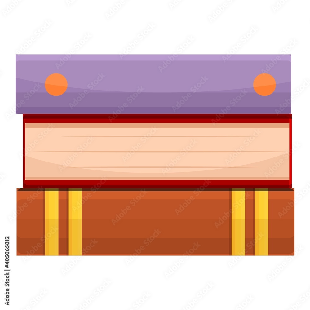 Poster university book icon. cartoon of university book vector icon for web design isolated on white backgr