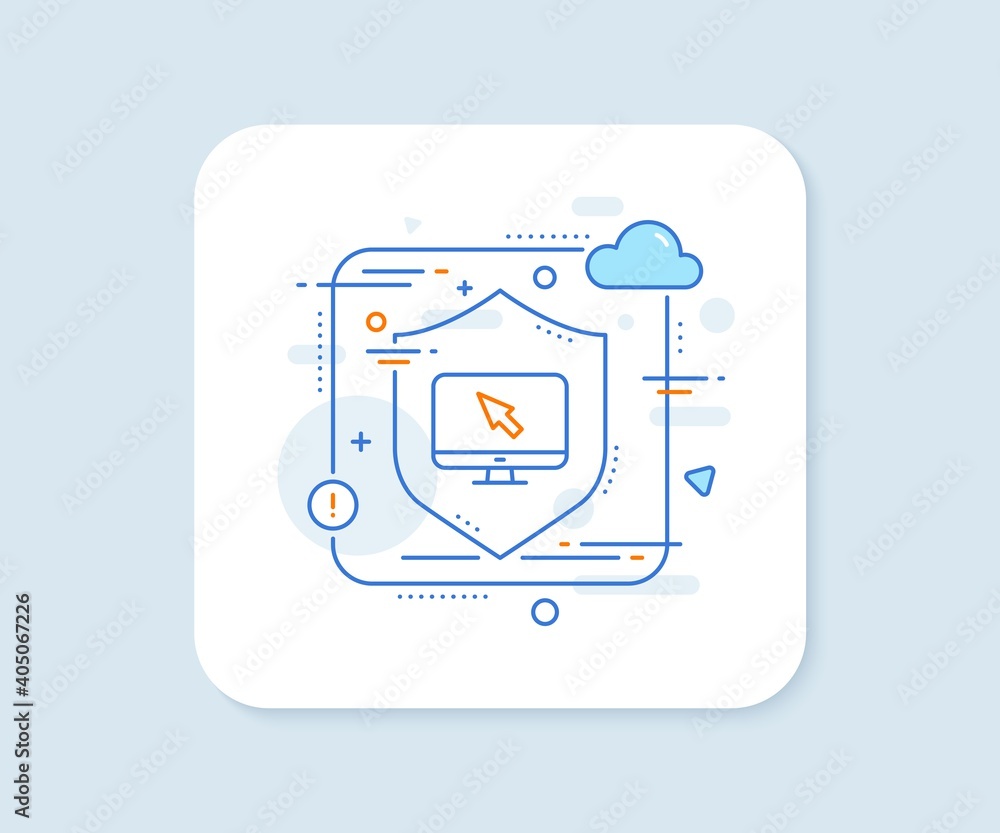 Poster computer or monitor icon. abstract vector button. mouse cursor sign. personal computer symbol. inter
