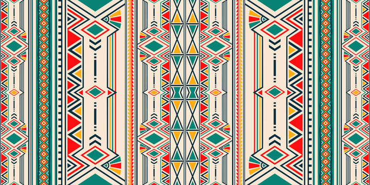 Ikat geometric folklore ornament for ceramics, wallpaper, textile, web, cards. Ethnic pattern. Border ornament. Native american design, Navajo. Mexican motif, Aztec ornament