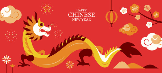 Chinese New Year Dragon Character Background