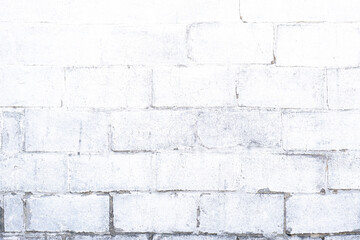 White and grey brick wall texture background with space for text. White bricks wallpaper.