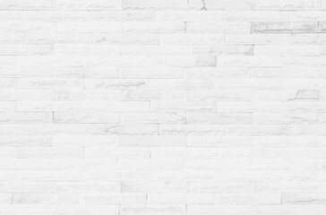 Fototapeta premium White grunge brick wall texture background for stone tile block painted in grey light color wallpaper modern interior and exterior and room backdrop design
