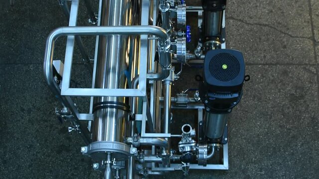 Pharmaceutical technology equipment facility for water preparation, cleaning and treatment at pharmacy plant