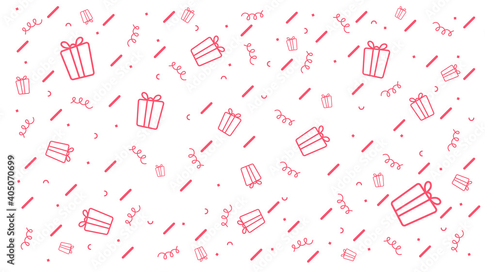 Poster festive background with gift boxes and dynamic lines. vector illustration.