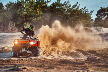Cross-country quad bike race, extreme sports