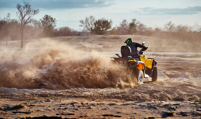 Cross-country quad bike race, extreme sports