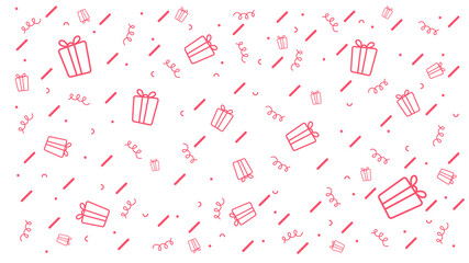 Festive background with gift boxes and dynamic lines. Vector illustration.	