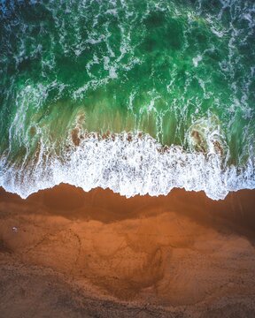 Aerial view of ocean waves