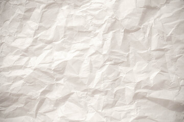 White crumpled paper close up texture background