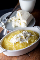 Hosmerim; traditional cheese halva with clotted cream.