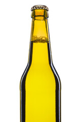 500 ml brown beer bottle with drops isolated on white background with place for label and copy space