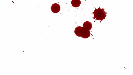 On a white background, blood drops keep falling, with Alpha