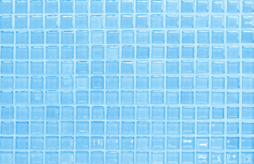 Blue pastel ceramic wall and floor tiles abstract background. Design geometric mosaic texture decoration of the bedroom. Simple seamless pattern for backdrop advertising banner poster or web.