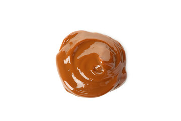 Caramel condensed milk isolated on white background