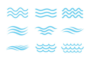 Abstract water icon set on white background.