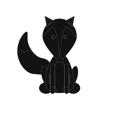 children's drawing of baby fox on white background