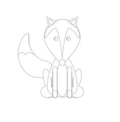 children's drawing of baby fox on white background