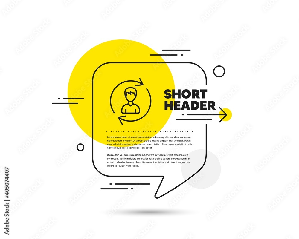 Poster human resources line icon. speech bubble vector concept. user profile sign. male person silhouette s