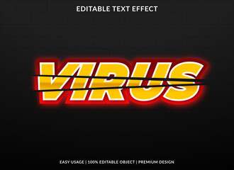 virus text effect with bold style use for product brand and business logo 