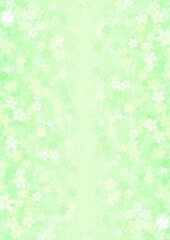 かわいい花が咲く新緑の背景イラスト no.24